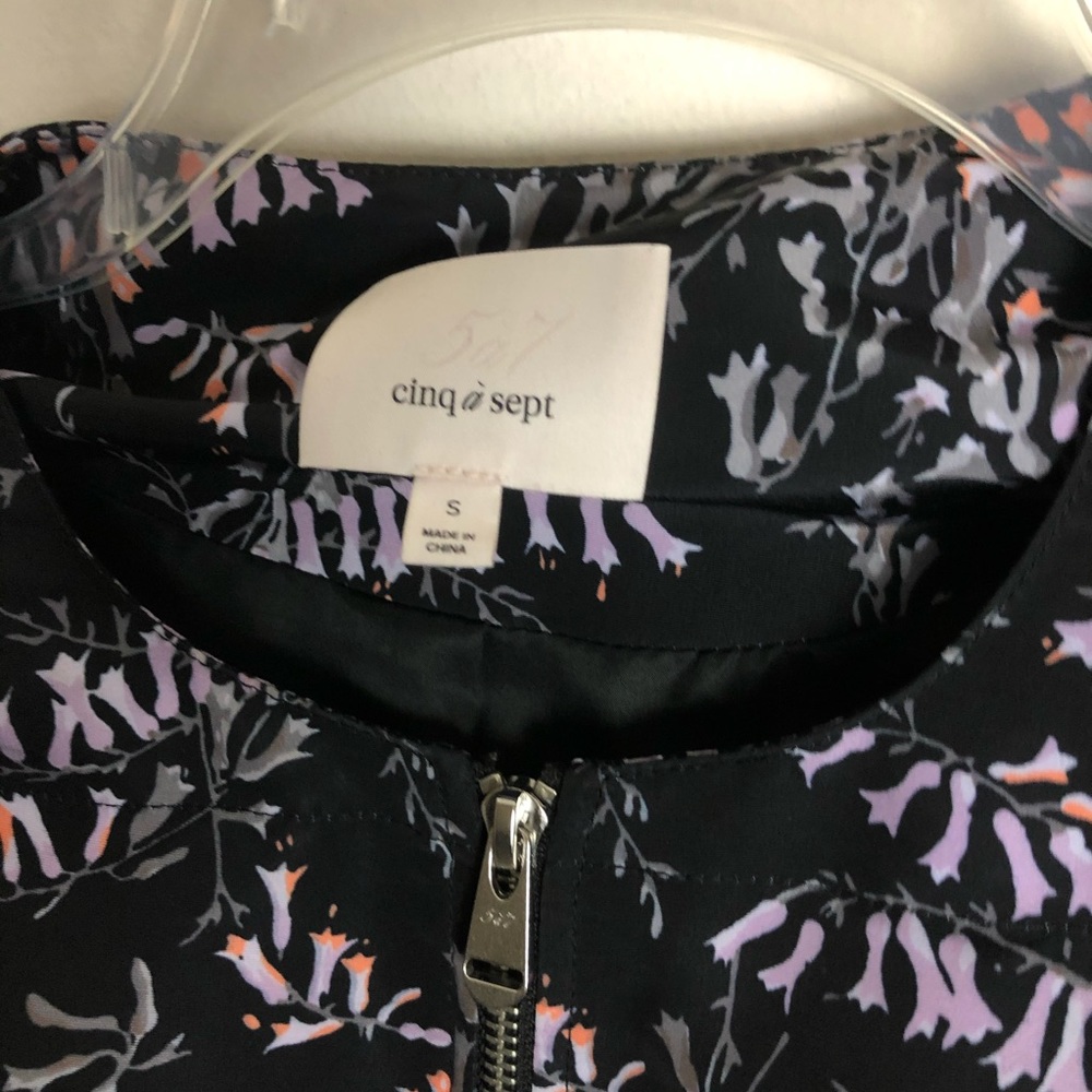 Cinq a Sept Floral Puffer Bomber Cropped Jacket - Picture 11 of 15